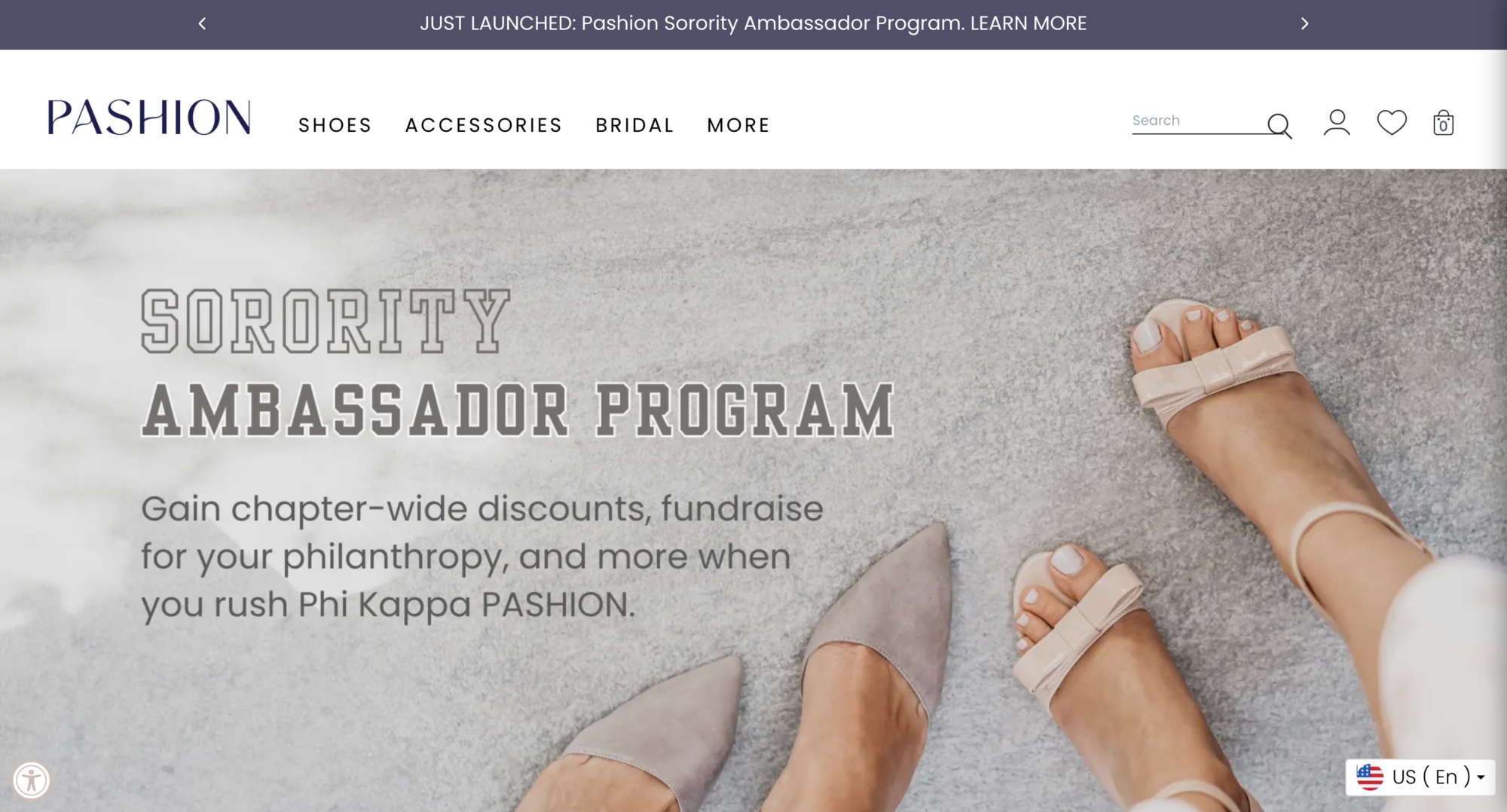 Social commerce program powered by LoudCrowd. The Pashion Sorority Ambassador Program enable sororities to gain chapter-wide discounts, fundraise for philanthropies, and more.